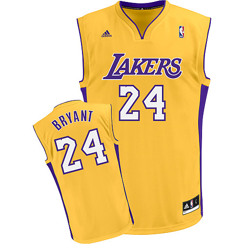  NBA Los Angeles Lakers 24 Kobe Bryant New Revolution 30 Swingman Home Yellow Jersey
